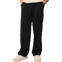 The Souled Store Jet Black Men And Boys Cotton Blend Loose Fit Korean Joggers