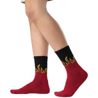 The Souled Store Souled Socks: On Fire Men And Boys Black Printed Casual Cotton Blend Ankle Length Socks