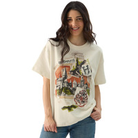 The Souled Store Official Harry Potter: Hogwarts Women And Girls Short Sleeve Round Neck Off White Graphic Printed Cotton Oversized T-Shirts