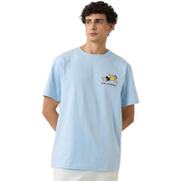 The Souled Store Relaxed T-Shirt: Work Life Balance Men And Boys Short Sleeves Round Neck Blue Graphic Printed Regular Fit Cotton T-Shirts