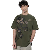 The Souled Store Disney: Later Haters Men And Boys Short Sleeves Round Neck Green Graphic Printed Cotton Oversized T-Shirts