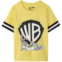 The Souled Store Official Bugs Bunny: That's All Folks Young Boys Short Sleeve Round Neck Graphic Printed Regular Fit Cotton T-Shirts Yellow