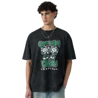 The Souled Store Green Day: Kerplunk Men And Boys Short Sleeves Round Neck Black Graphic Printed Cotton Oversized T-Shirts