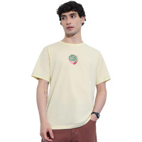 The Souled Store Harry Potter: Birthday Cake Men And Boys Short Sleeves Round Neck Off White Graphic Printed Cotton Relaxed Fit Breathable Lightweight Casual Summer Relaxed T-Shirt