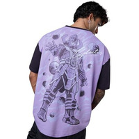 The Souled Store Fantastic Four: Galactus Men And Boys Short Sleeves Round Neck Purple Graphic Printed Cotton Breathable Lightweight All-Season Oversized T-Shirt