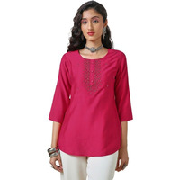 Soch Women's Regular Fit Tunic Shirt (Ewa4Tu30135A_Fuchsia