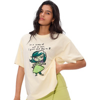 The Souled Store Official Inside Out Originals: Disgust Women And Girls Short Sleeve Round Neck Black Graphic Printed Cotton Oversized T-Shirts