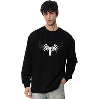 The Souled Store Official Marvel: Venom Men And Boys Reck Neck Multicolor Color Blocked Cotton Oversized Full Sleeve T-Shirts