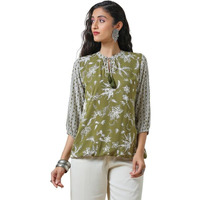 Soch Women's Regular Fit Tunic Shirt (Fwa4Tu30183B_Olive