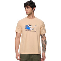 The Souled Store Peanuts: Airplane Mode On Men And Boys Short Sleeves Round Neck Beige Graphic Printed Regular Fit Cotton T-Shirts