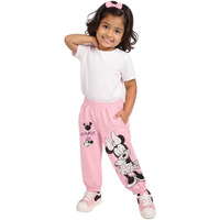 The Souled Store Official Disney : Cutest Minnie Mouse Pull On Regular Fit Girls Cotton Joggers Old Retro Cartoon 90S Animated Character Themed Pink