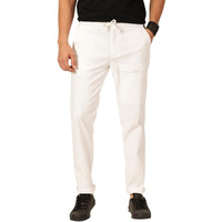 Thomas Scott Men's Slim Fit Linen Blend Casual Trouser (White, 34)
