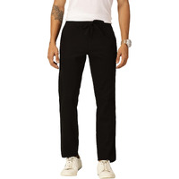 Thomas Scott Men's Mid-Rise Cotton Linen Smart Chino Trouser (Black, 34)