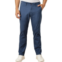 Thomas Scott Men's | Solid | Light Weight | Breathable Fabric | 4 Pockets | Regular Fit | Trouser | Chinos | Pants For Men (Ccbt139_Inkblue_32)