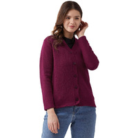 Pivl Women's Blended V-Neck Cardigan Sweater (Pv501_Move