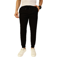 Thomas Scott Mens 100% Cotton Straight Fit Joggers (Tsb048_Black, 32)
