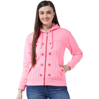 Pivl Casual Solid Full Sleeves Stylish Women Fleece Jacket With Zip For Winter Ii Zipper Hoodie Ii Hooded Neck Ii Winter Wear Ii