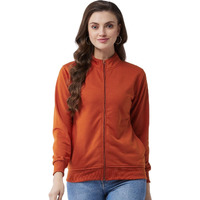 Pivl Full Sleeve Solid Women Sweatshirt_Rust, L