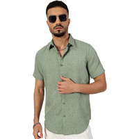 Thomas Scott Mens Self-Design Slim Fit Casual Shirt(Ts1658_Green_S)