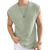 Pivl Men's Summer Sleeveless T-Shirt-L-Grey