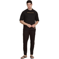 Sweet Dreams Men's Cotton Solid Pajama Set Pack Of 2 (Ocw-4107 Black Xl)
