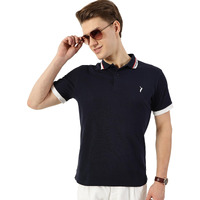 Thomas Scott Men's Cotton Short Sleeve Solid Regular Fit Polo Tshirt(Ccktt01_Navy_M)