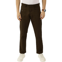 Thomas Scott Men Solid Regular Fit Trouser (Tsb102_Darkolive, 38) Dark Olive