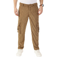Thomas Scott Men Striped Smart Cargo Trousers (Tsb084_Khaki, 30)
