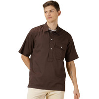 Thomas Scott 100% Cotton Spread Collar Half Sleeve Casual Tshirt For Mens Brown