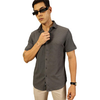 Thomas Scott Men Cotton Blend Half Sleeves Casual Shirt (Ts1430_Grey, M)