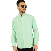 Thomas Scott Mens 100% Cotton Button Down Collar Full Sleeves Solid Casual Shirt (Ts1431_Olive, S)
