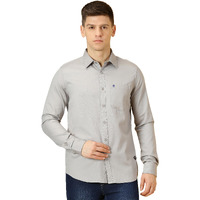 Thomas Scott Men's Solid Regular Fit Shirt (Grey, M)