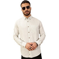 Thomas Scott Men 100% Cotton Full Sleeves Striped Casual Shirt (Ts1510_Lightgrey, Xl)