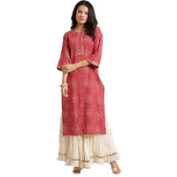 Varanga Women's Cotton Kurta (Nv_Kkur112345_Red