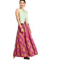 Varanga Cotton Full Skirt (Kj_Vars229835_Fuchsia_30)