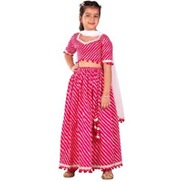 Vastramay Girls' Pink Lehenga Set  Traditional Ethnic Wear For Navratri, Garba, Dandiya & Festive Celebrations
