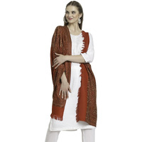 Weavers Villa Women's Poly Wool Woven Soft Shawls, Wraps (Red), 100Cm X 200Cm