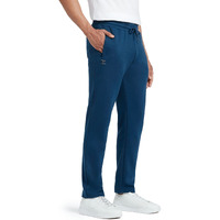 Xyxx Athleisure Men's Cotton Track Pants - Relaxed Fit, Ultra Smooth, Sweat Absorbent Code Loungewear With Zippered Pockets, Perfect Ankle Length, Drawcord Closure Blue