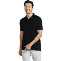 Xyxx Men's Element Combed Cotton Polo T-Shirts - Ultra-Soft & Breathable T-Shirts For Men With High Moisture Absorption (Xl; Pitch Black)