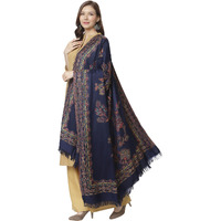 Weavers Villa Women's Poly Wool Blend Soft Shawl (Navy Blue), 100Cm X 200Cm