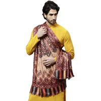 Weavers Villa Men's Acro Wool Blend Digital Print Design Woven Wraps, Stoles, Ladies Shawls, 100Cm X 200Cm (Design-2)