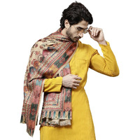 Weavers Villa Men's Acro Wool Blend Digital Print Design Woven Wraps, Stoles, Ladies Shawls, 100Cm X 200Cm (Design-1)