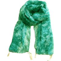 Weavers Villa Women's Multi Printed Chiffon Summer Scarves Combo, Stoles, Scarf (Single Scarf, Green)