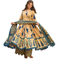 Wedani Rayon Anarkali Kurta Set For Women Blue