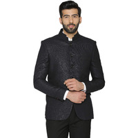 Wintage Men's 100% Linen Festive And Casual Blazer Coat Jacket : Black