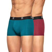 Xyxx Men's Micro Modal Trunks - Ace Underwear For Men Pack Of 2 (Xl; Rio Red+Deep Sea Blue)
