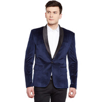 Wintage Men's Regular Fit Tuxedo Blazer (Tuxvelvet201Color6S42_Navy Blue_42-Large)
