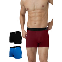 Xyxx Men's Cotton Trunks (Pack Of 3) (Xytrnk3Pckn541Xxl_Black + Dark Maroon + Brilliant Blue_2Xl)