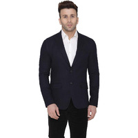 Wintage Men's Tweed Wool Casual And Festive Blazer Coat Jacket:Navy Blue,Small