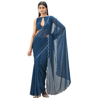 Womanista Women's Blue Colored Organza Saree With Embellished Work(Ti6841_Blue_Onesize)